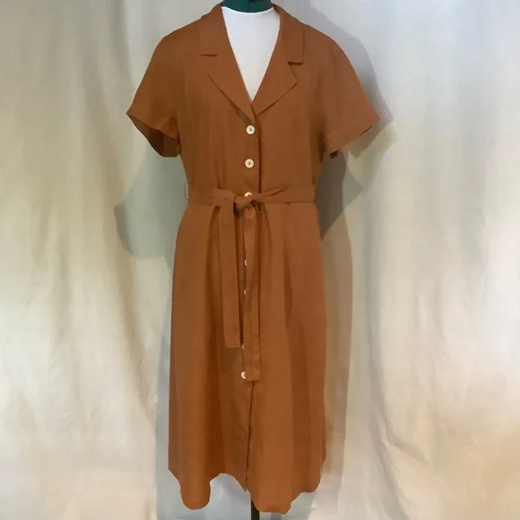 Quince Brown Button-Down Dress - Picture 6 of 8